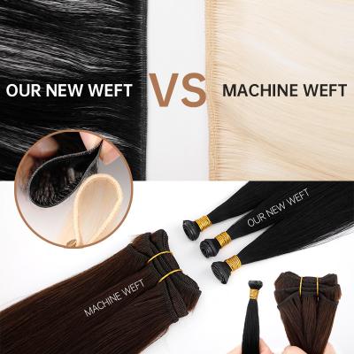 China New Hand-tied Remy Cuticle Invisible Russian Hair Genius Leshine Wave Hair Wefts Silky Straight Hair Extension for sale