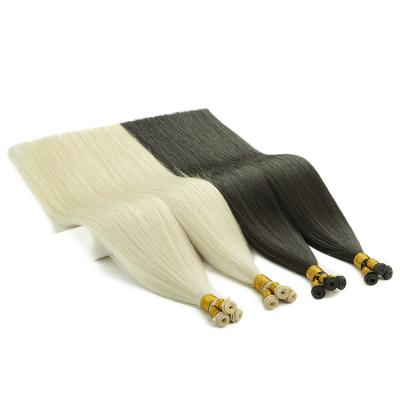 China New Skin Silky Straight Russian Invisible Weft LeShine Wave Hand Tied Genius Seamless Hair Weft Extension for sale