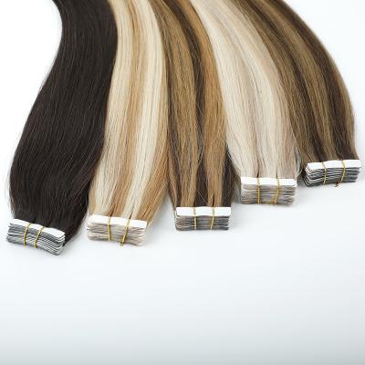 China Wholesale Full Cuticle Hair Tape In Hair Extensions European Remy Hair Ombre Invisible Tape In Double Ended Hair Extensions for sale