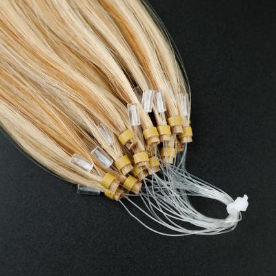 China Silky Straight Wave Loops Micro Ring Beads Human Hair Extensions 0.8g/s Silky Straight Hair Extensions Microlink for sale