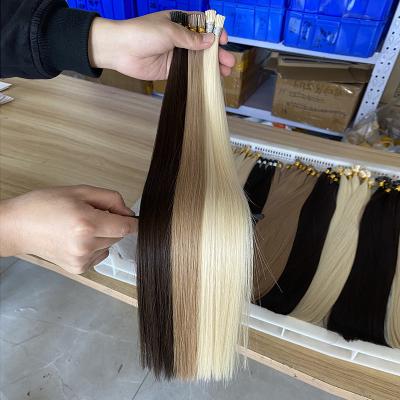 China Selling Silky Straight Whole Wave Thick End Thick Keratin Pre Bonded U-tip i-tip v Nail Hair Extensions Remy Russian i Tip Hair Extension Human for sale