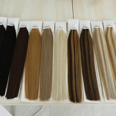 China Full Tape Hair Cuticle Tape In Hair Extension 100% Remy Skin Weft Tape Human Hair Extensions Ponytail Tape In Hair Extensions for sale