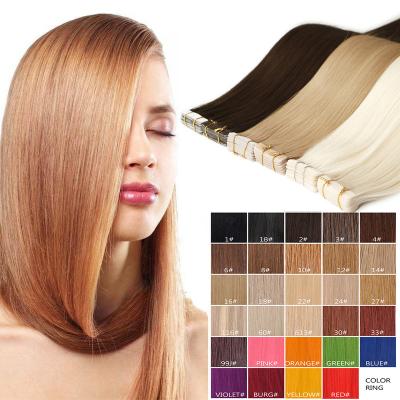 China Natural European 100 Remy Tape In Hair Extensions Factory Price Brown Wave Hair Extensions Silky Straight Human Hair Vendors for sale