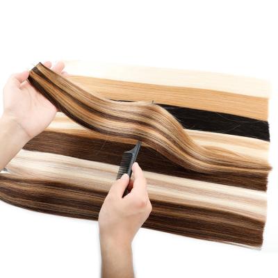 China Silky Straight Wave Russian Balayage Tape In Hair Extensions Tape In Hair Extensions Raw Piano Tape Hair Extensions for sale