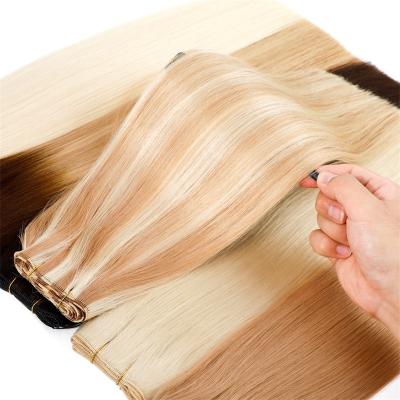 China Silky Straight Wave Best Quality Hand Tied European Hair Weft Extensions, Wholesale Hand Tied Wefts Extension Human for sale