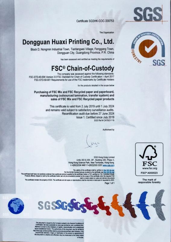 FSC - Shenzhen Tonton Printing & Packaging Co., Ltd.