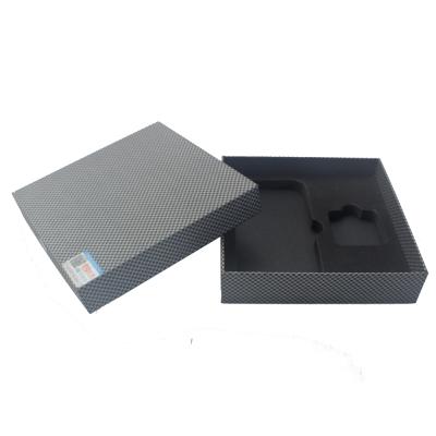 China New Recycled Materials Custom Design Recyclable Square Black Paper Electronics Telephone Products Packaging Base And Lid Paper Box for sale