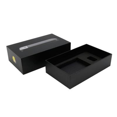 China Handmade Luxury Black Matt Paper Rigid Electronic Product Packaging Box With Custom Logo for sale