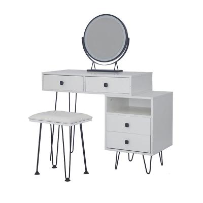 China Hot Selling Modern European(Other)Adjustable Make Up Vanity Table Girls MDF Vanity Set Table Handmade Baby Dresser Table With A Locker for sale