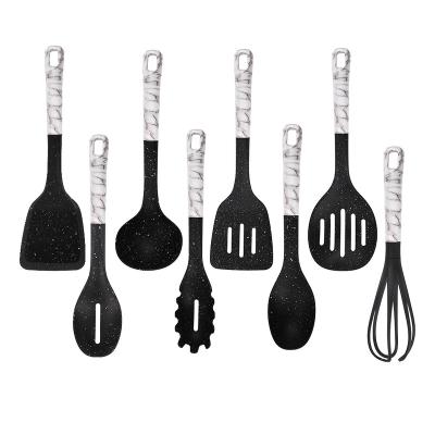 China Marbling Nylon Fork Viable Turner Spoon Ladle Spatula Shovel Amazon Handle Pasta Cooking Tool Kitchen Utensil Set for sale