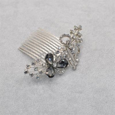 China Shiny Rhinestone Hair Comb Crystal Hair Ornaments Jewelry Wedding RedWillow Flower Leaf Hair Decoration Bridal Elegant Women Accessories for sale