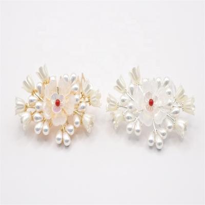 China Wholesale Hair Comb Bridal Wedding Decoration Women Wedding Hair Accessories Flower Hair Comb Fashion Ceramic Bridal Jewelry 2022 for sale