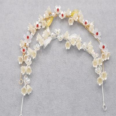 China Hot Sale RedWillow Accessories Metal Acrylic Flower Headband Decoration Round Wedding Tiara Headbands Bridal for sale