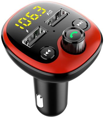 China LED Frequency Display Car Bluetooth 5.0 FM Transmitter MP3 Player Radio Music Player Handsfree Calling Receiver with Dual USB Charger Car Kit for sale