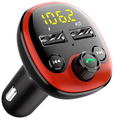 China LED Frequency Display Car MP3 Player Wireless Bluetooth 5.0 FM Transmitter Adapter Music Player Car Radio Kit with USB Handsfree Calling Charging for sale