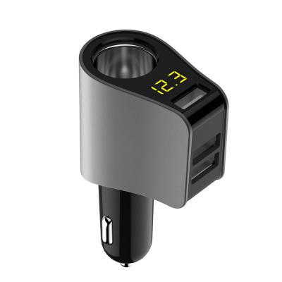 China LED Real Time Display Fast Car Charger Dual USB Port Led Real Time Display Than Car Battery Cigarette Light Intensity 5V/4.8A Voltage For Smart Phone for sale