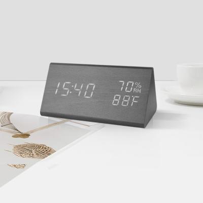 China Antique Style Wooden LED Digital Alarm Clock with Cordless Phone, Table Clock Gift Filling Desk Clock Promotional New Custom Logo Design for sale