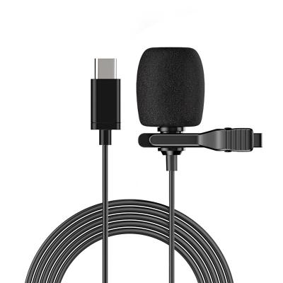 China Cable Collar Microphone Type-C Through Headset Microphone Connector HD Noise Reduction For Live Streaming Broadcast Professional Video Voice Recording for sale