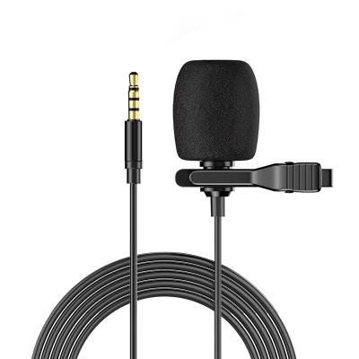 China Cable Lavalier Lapel Clip Microphone Rise Through Headset Microphone 3.5 Mm Connector For Professional Live Streaming Broadcast Video Voice Recording for sale