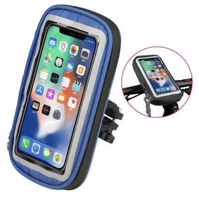 China Adjustable Bike Phone Holder Bag with Sensitive Touch Screen IPX3 Waterproof for Motorcycle Bicycle Cell Phone Mount for sale