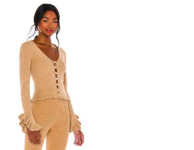 China Custom brand sexy women's vest knitwear suit fitness QUICK DRY knitting 2 piece suit for women for sale