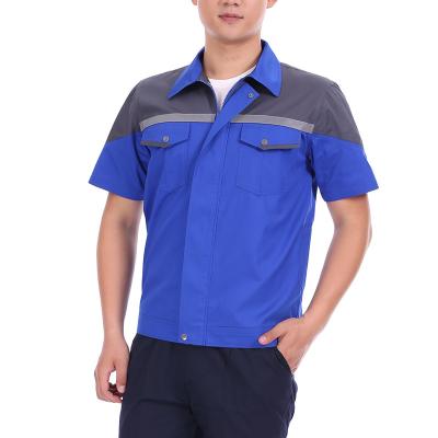 China Suits men's short-sleeved cotton coveralls wear-resistant spring and summer mechanical factory clothing suits auto repair custom-made clothes for sale