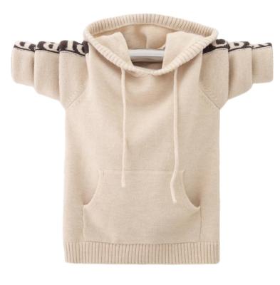 China Wholesale Children's Clothing Anti-shrink Clothing Wool Knitted Boys Children's Hooded Sweater 2021 Autumn Winter Sweater New for sale