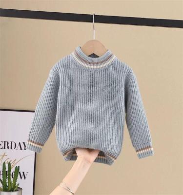 China 2021 Wholesale Anti-Shrink Kids Knitted Sweater Boy Girl Children Autumn Winter Sleeves Top Stripes Baby Knitwear Knitwear Pullovers Long for sale