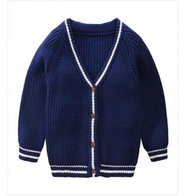 China 2022 New Styles Clothing Cotton Knitwear Top Stripes Anti-Shrink Autumn Winter Knitwear Girl Boy Kids Long Sleeves Cardigan Sweater for sale