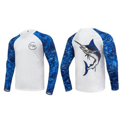 China UPF50+ Antibacterial UV Protection Fishing Shirts Custom Sublimation Printing Performance Fishing Quick Dry Shirts for sale