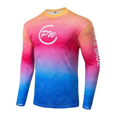 China 2022 Sale 2022 Inclined Breathable Mesh Mtb Jersey Long Sleeve Breathable Good Material Stretch Good Performance for sale