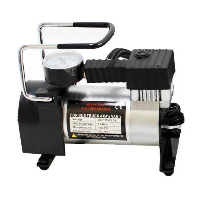 China Automotive 12 Volt Metal Air Compressor With Watch / Hand Shank Pump for sale