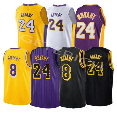 China Best Quality Stitched #24 Customized Antibacterial Bryant Style Basketball Jerseys for sale