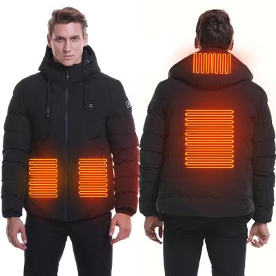 China Plus Size QUICK DRY Custom Men's Winter Outwear Waterproof Coats USB Temperature Controller Electric Heating Areas Heated Jacket For Men for sale