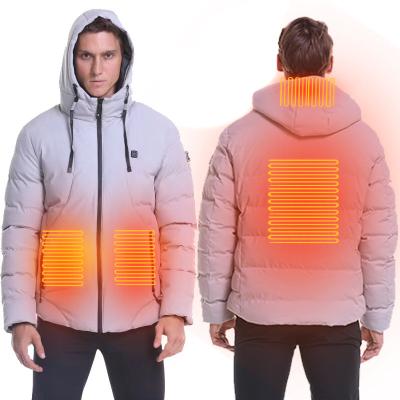 China Winter QUICK DRY Hooded Waterproof Jacket Men Coat Electric Heat Battery Waterproof Windproof Jacket Heated for sale