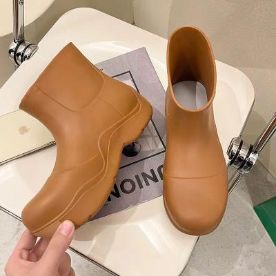 China 2021 Usb rain boots waterproof thick bottom women water shoes woman ankle boots low cut boots for sale