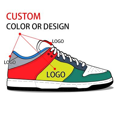 China Fashion Trend Free Design Custom Logo Shoes Wholesale Custom Skateboard Solid Color LowTop Sneakers Sports Casual Trend White Shoes for sale