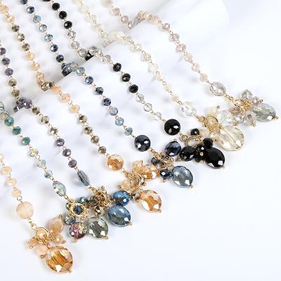 China Classic Hot Sale Crystal Beads Jewelry Sweater Long Crystal Bead Necklace Crystal Glass Bead Necklace for sale