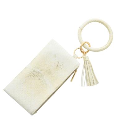 China Anti-theft Women Fashion PU Long Leather Tassel Coin Purse Wallet Ladies Zipper Key Chain Wallet for sale