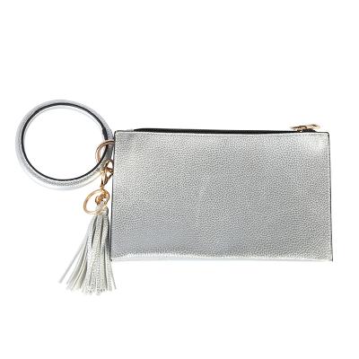 China Anti-theft Women Waterproof Solid Color Wallet Women Wristlet Zipper Closure Leather Wallet for sale