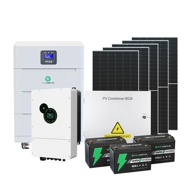 China Home Off Grid Full Set Household System Solar Powered 5kw Complete Package With Lithium Battery Home Use Solar Power Energy Storage System for sale