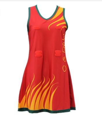 China Comfortabele Gesublimeerde Netballuniformen, het Netballrokken van Kinderen om Kraag Te koop