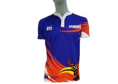 China Short Sleeve Rugby Union Jerseys 100% Ployester Quick Dry Material Full Size for sale