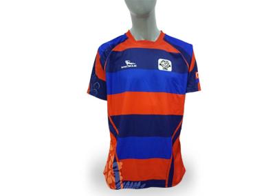 China 100% Polyester Striped Rugby Union Jerseys Printing Your Own Name / Nunmber for sale