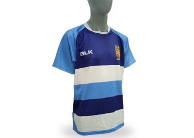 China Anti Shrink Striped Rugby Shirts 100% Polyester Strong Moisture Absorption for sale