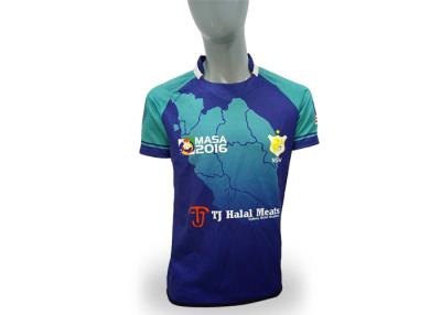 China Multi Color Rugby Union Jerseys 260gsm Interlock Fabric Wrinkle Resistant Wash Easily for sale