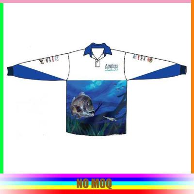 China Full Sublimation Mens Fishing T Shirts , Polyester Fishing Shirts Full Sleeve for sale