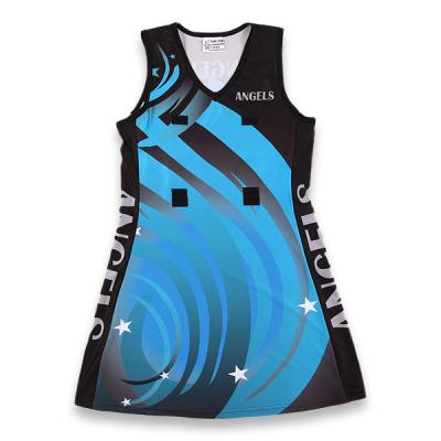 China Customized Sublimated Netball Uniforms Youth / Adult Sizes Self Design Pattern  for sale