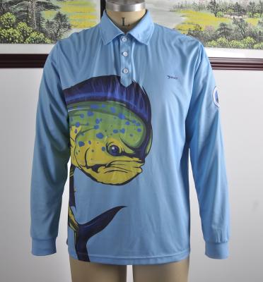 China Custom Dlong Sleeve Fishing T Shirts , UV Protection Fishing Shirts Full Sizes for sale