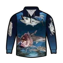 China Long Sleeve Sublimated Fishing Jerseys Customized Logo Moisture Wicking for sale